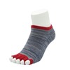 Fukuplanning FiveFit Fingerless 5-Toe Socks, Perforated, Heathered Color, Wide, Short,