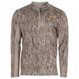 HABIT Men's Buck Hill Base Layer Mock, Mossy Oak New Bottomland, Large