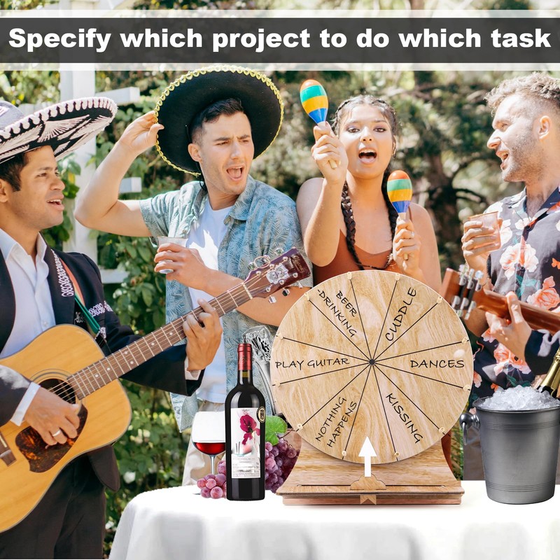 11.4in Game Spinning Wheel, Wooden Raffle Spin Wheel Game with