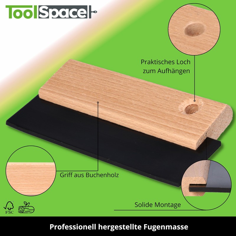 ToolSpace Set of 2 Rubber Spatulas, 150 mm, Tile Spatula,