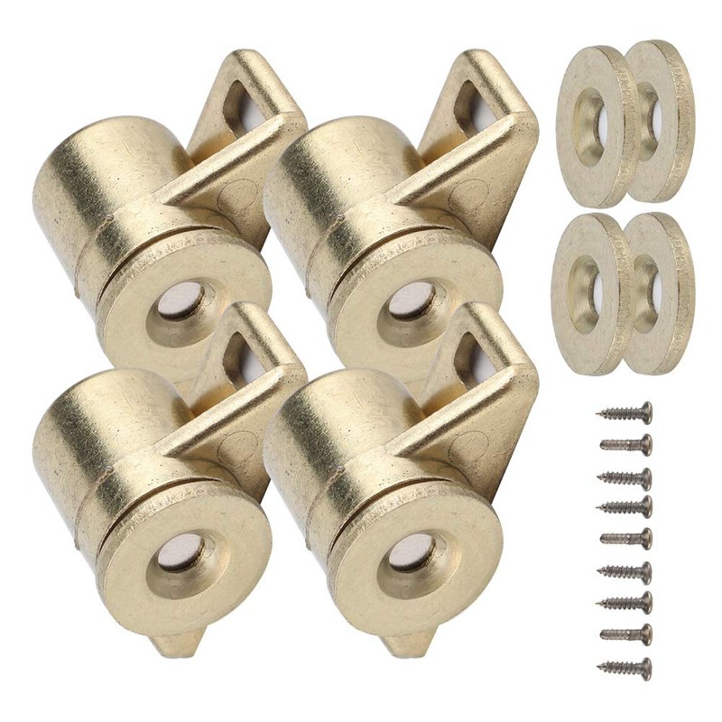 FASJ Door Catch, 4Pcs Door Stopper, Magnetic Bathroom for Kitchen(Gold)