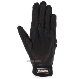 Franklin Men's Batting Gloves, Power Strap Chrome, Black, M