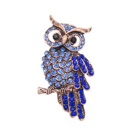 Crystal Owl Brooches For Women Cute Big Blue Eye Owl Bird Brooch Pin Rhinestone Animal Brooch Pins Fashion Jewelry Accessories for Women Men Gift, Metal, no gemstone