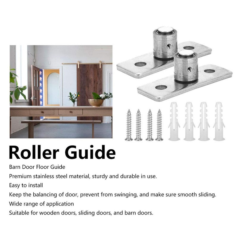 Kuuleyn Roller Guide, 2 Pieces Stainless Steel Barn Door Roller