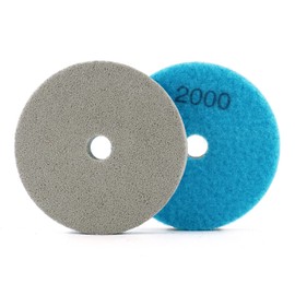 HOMESOM 4 Inch Polishing Pads for Polishing Wet Using Stone Buff Granite Marble Polishing Pads Grit 2000（2pcs