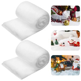 CJBIN Christmas Snow Blanket, 2 Pieces Snow Mat Snow Fleece, Artificial Snow Mat, Blanket Made of Snow Wadding for Christmas Tree Background, Festive and New Year Decoration (80 x 240 cm)