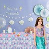 POPOYU 37-Piece Mermaid Party Tableware Set, Mermaid Birthday Decoration with