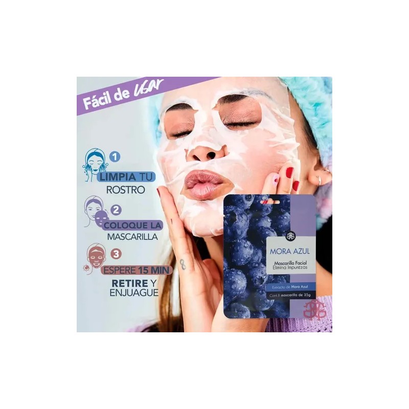 Set 10 Mascarilla Facial Frutal Hidratante Cuidado Piel