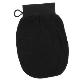 Beavorty Exfoliating Body Scrub Gloves for Men Women Soft Viscose Shower Scrubber with Elastic Band for Dead Skin Removal for Cleansing Routine Black
