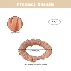 5 Pcs Hair Ties Scrunchy – Soft Elastic Hair Ties for Women & Girls, Ponytail Holders for Thin, Thick & Curly Hair