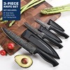 Gourmetop Kitchen Knife Set with Cover 3 Pcs, Black Chef