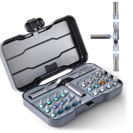 24 In 1 Magnetic Screwdriver Set, 2025 Upgraded Multifunction Ratchet Screwdriver Tool with Removable T Handle, 24 in 1 Ratchet Allen Wrench Set for DIY Home Improvement Computer Bicycle Repair