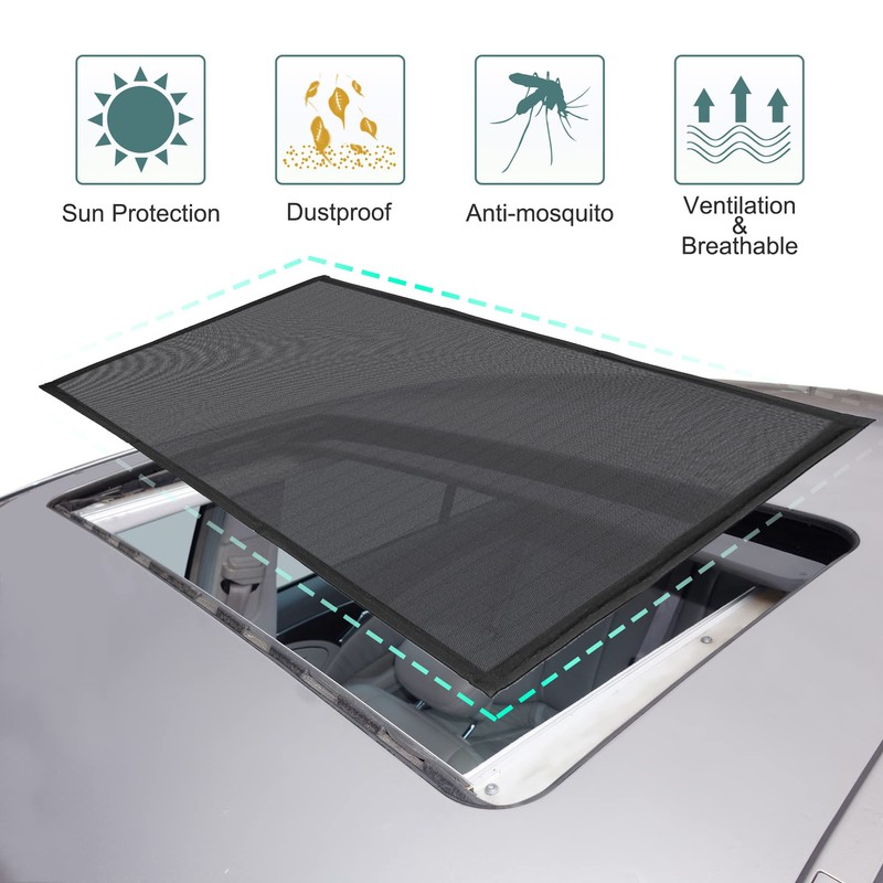 X AUTOHAUX SUV Magnetic Sunroof Shade Cover Sun Roof Breathable