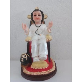 Santo Niño Doctor Milagroso Figura En Resina Fina 30 Cm Color Blanco