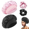 2 Pieces Satin Hair Night with Elastics, Satin Bonnet Night