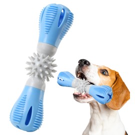 IPTPAS Durable Dog Chew Toy, Natural Rubber Treat Dispensing Puzzle Toy for Small & Medium Breeds – Interactive Teething, Training, and Dental Care Toy to Keep Dogs Engaged & Relieve Boredom (Blue)