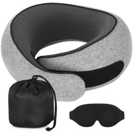 UNICOKA Travel Neck Pillow, Memory Foam Travel Pillows for Airplanes, Ergonomic Neck Pillows for Traveling, Offices and Home Use