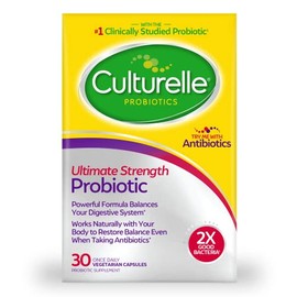 Culturelle Ultimate Strength Probiotic for Men and Women, Most Clinically Studied Probiotic Strain, 20 Billion CFUs, Supports Occasional Diarrhea, Gas