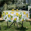 Arquiel Lemon Yellow Round Tablecloth Wipe Clean PVC Waterproof Oilproof