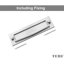 TERF® 250mm X 75mm Traditional Type Letter Postal Plate with Knocker Polished Chrome 250mm X 75mm (10'' X 3'') Letter Postal Box Cover Plate Knocker Including Fixing Screw