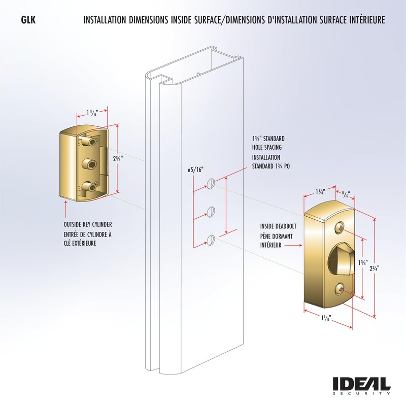 Ideal Security Model GLK Deadbolt for Storm and Screen Doors,