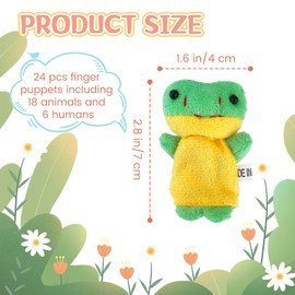 24 Pcs Finger Puppets Set,Soft Plush Finger Puppet Toys for Kids,Storytime Learning Aid,Mini Plush Figures Toy Assortment for Toddlers,Party,Playtime,School