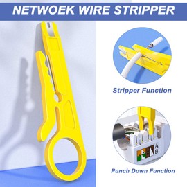 Yangoutool Ethernet Connector Tool Passthrough RJ45 Crimper Multifunctional Professional High Performance Crimper for Pass Through and Legacy with 50PCS Connectors Covers