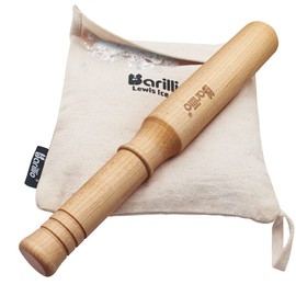 Barillio Drink Muddler Mallet and Lewis Bag Set - Big-Shot 13.75 Inch Wooden Muddler and Ice Hammer for Cocktails w/Canvas Ice Crushing Bag - Bar Tool Set