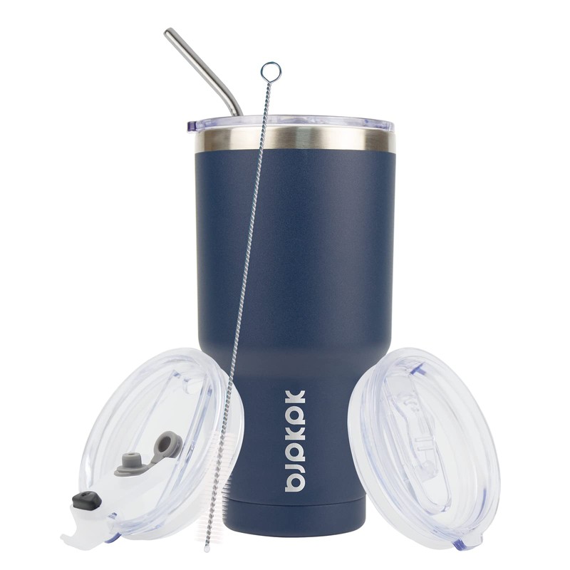BJPKPK 30 oz Tumbler with Lid and Straw Stainless Steel