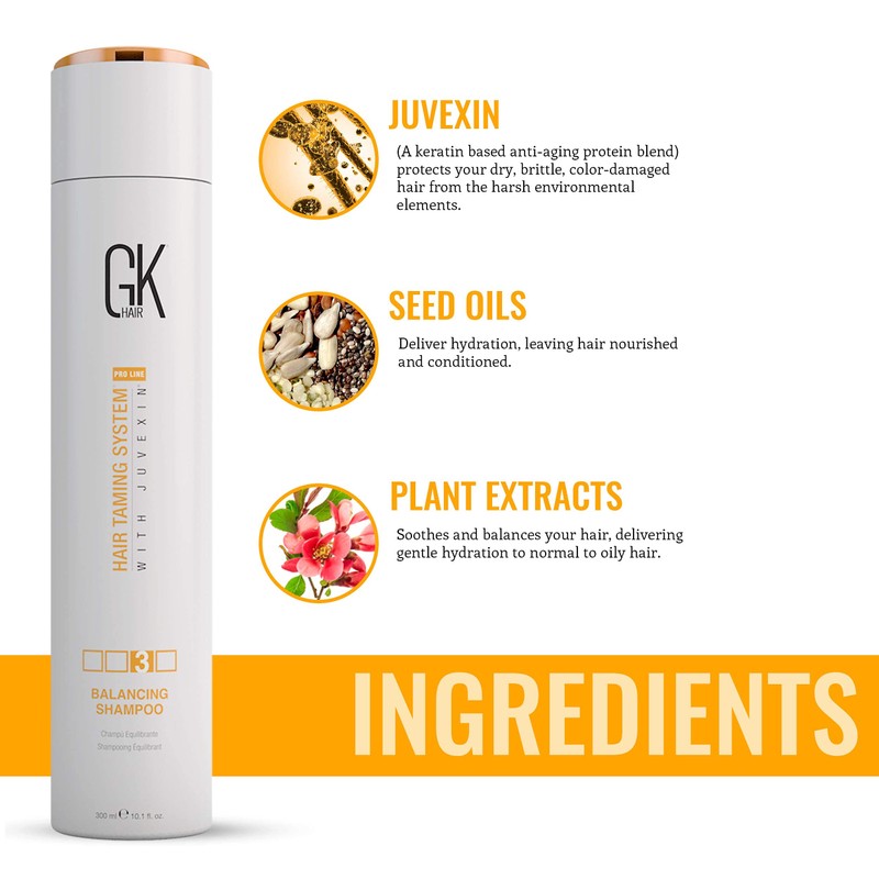 GK HAIR Global Keratin Balancing Shampoo (300 ml/10.1 Fl Oz)