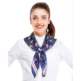 CBC Crown Patriotic USA Flag American Flag Star Scarf Fashion Novelty Scarves 13"x 60" or 35" x 35" (Support Democrats - 35" x 35")