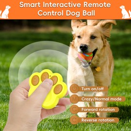 Smart Interactive Dog Ball, Remote Control Interactive Dog Toys, Automatic Moving, Safe Material Jumping Ball for Dogs, Rechargeable Vibrating Bouncing Toys for Medium Large Dogs, Pets - Orange