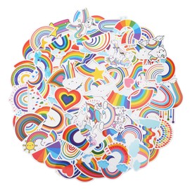100 Pack Rainbow Stickers, Rainbow Party Favors, Birthday Decorations