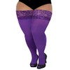 LOUSGUTA Plus Size Thigh High Stockings Silicone Lace Top Stay