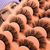 7 Pairs of 3D False Eyelashes, Cat Eye, Fluffy Volume,