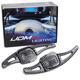 iJDMTOY Twill-Weave Carbon Fiber Pattern/Style Larger Paddle Shifter Extensions Compatible with Volkswagen 2022-up MK8 Golf GTI, Jetta GLI, Arteon, Polo, etc
