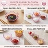 ZAJINJABD Sakura Sauce Dishes Set, 3.34x1.37 inch Plastic Cherry Blossom