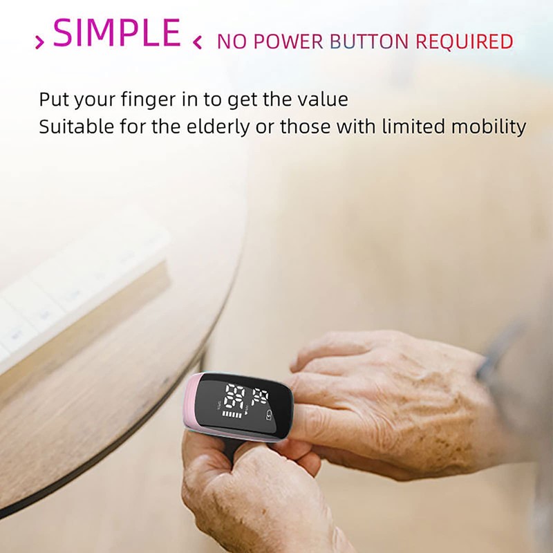 Rechargeable Pulse Oximeter with Accurate Fast Oximetry SpO2 Reading for