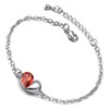 GWG Jewellery Links Bracelet 925 Sterling Silver Coated Heart on