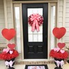Valentine Tree Topper Bow with Pink Love Heart Valentines Burlap