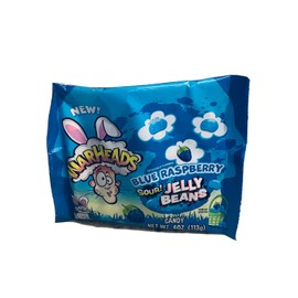 Warheads-Blue Rasberry Sour Jelly Beans Candy: 4oz/113g. ShipN24Hours-N