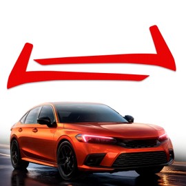iwannachange Pre-Cut Headlight DRL Tint Overlays fit for 2022 2023 Honda Civic Light Cover with Honeycomb Texture Iridescent Rainbow Accessory (Red)