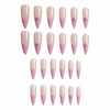 MERVF Long Press on Nails Stiletto Fake Nails Pink French