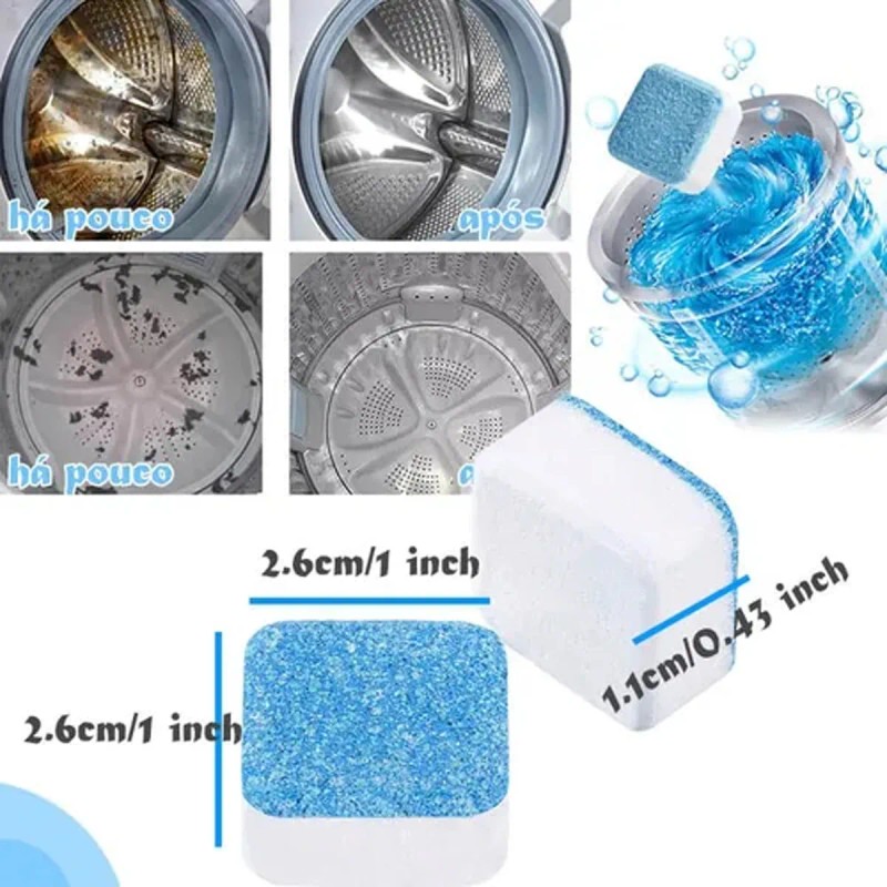 Kit De Tabletas Desinfectantes, 12 Tabletas, Limpia La Lavad