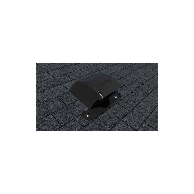 InOvate DryerJack Low Profile Roof Vent with Roof Neck (Black)
