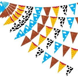 5pcs Cartoon Story Party Banners, Colorful Triangle Flags Paper Party Hanging Garland Cute Cartoon Story Party Decorations for Baby Shower Birthday Party