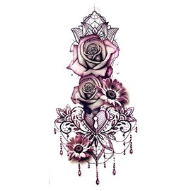 EROSPA® Temporary Tattoo Sheet – Décolleté – Women – 9 x 19 cm