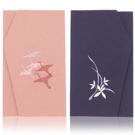 Style Fukusa, Fukusa Set, For Congratulations & Congratulations, Luxury Crepe Embroidery, Our Original Production, FUKUSA Notebook, Cosmetic Box, Made in Japan, Pink Embroidery x Purple