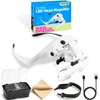 TMANGO Rechargeable Head Magnifier with 4 LED Lights and 5