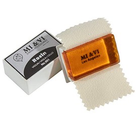 MI&VI Light Rosin for Violin, Viola, Cello Bows - Beige, Velvet Cloth, Box Resin, Square Shape, Super Sensitive (1 Rosin)